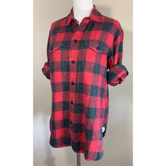 Madewell Tops - Madewell Red & Black Plaid Button Down Flannel